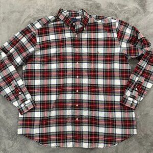 Ralph Lauren Red Plaid Long Sleeve Button Down Shirt Men's 2XLT 2XL Tall Long